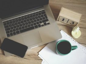 Working on laptop to increase elearning productivity